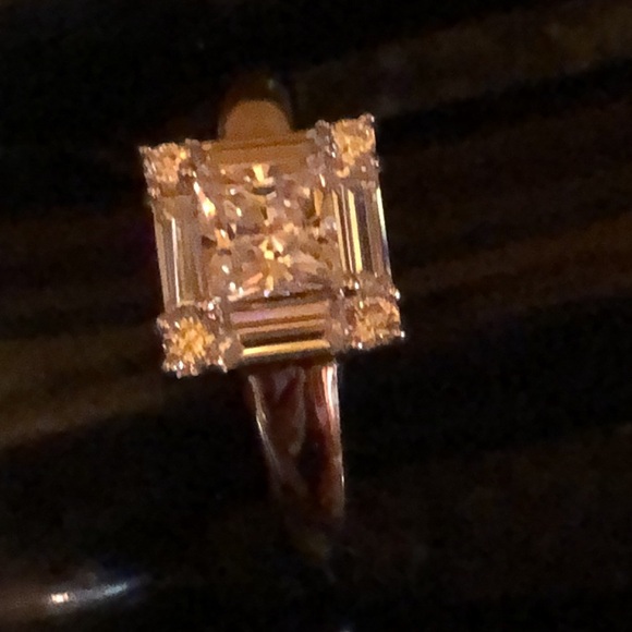 Sterling Silver Cubic Zirconia Baguettes Ring - Picture 7 of 11